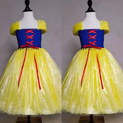 儿童成人环保时装秀衣服女童DIY材料创意制作白雪公亲子走秀裙