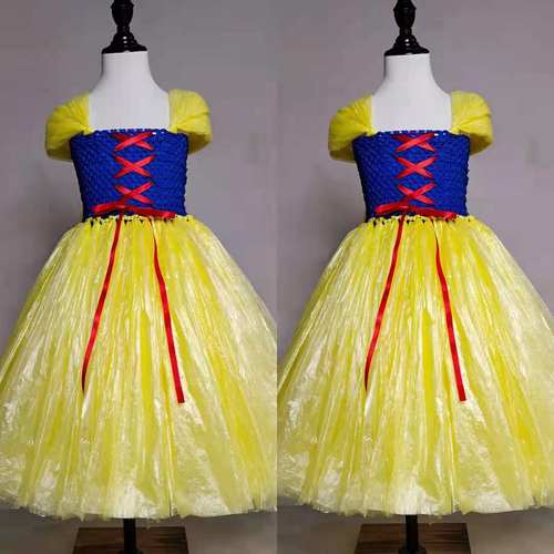 儿童成人环保时装秀衣服女童DIY材料创意制作白雪公亲子走秀裙