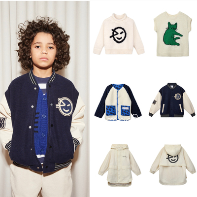 Mooi Wynken25AW秋冬儿童中性外套棒球服羊羔毛毛衣马甲