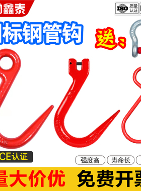 国标钢管钩子吊钩羊角尖钩细钩子吊环轮挂环小型行车吊车起重2吨T