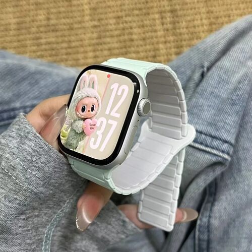 夏日肤感适用iWatch11苹果手表s10s9硅胶磁吸s8腕带ultra32撞色s7