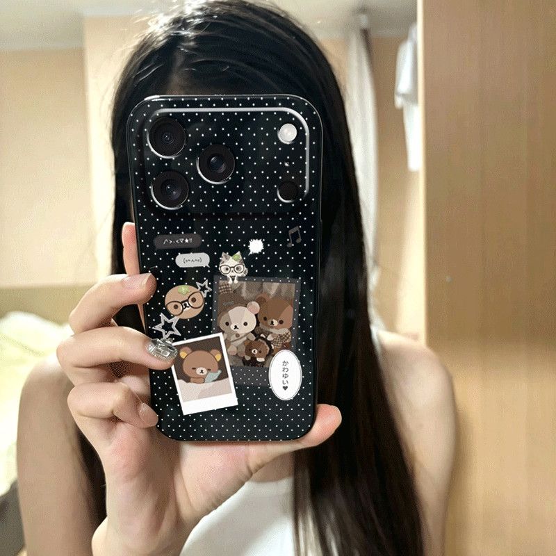 小熊插画适用iPhone14Pro/17手机壳11/6/xr苹果14/15Promax软情侣8p手机壳简约