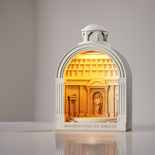 壁光里原创万神殿水泥建筑融蜡灯香氛蜡烛摆件定时无火扩香薰灯