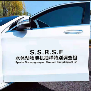 钓鱼用车贴水体动物随机抽样特别调查组高端名称车贴个性网红钓友