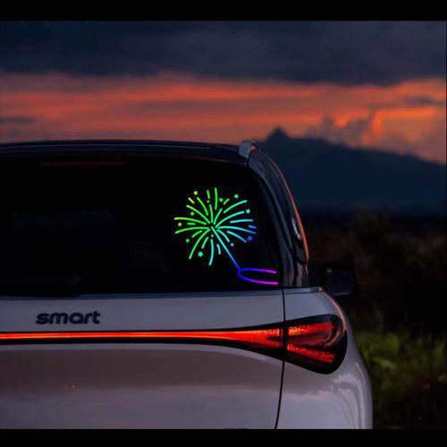 烟花车贴新年装饰窗户玻璃门贴纸