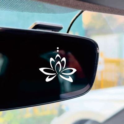 小莲花汽车后视镜化妆镜装饰贴纸