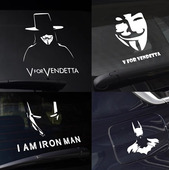 面具人白兵加勒比海盗蝙蝠侠个性 饰贴 创意油箱盖车贴后车窗车身装