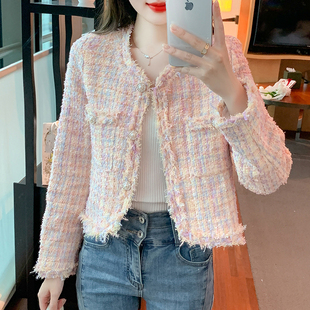 150小个子气质小香风流苏名媛风粗花呢短外套女秋冬155高级感上衣