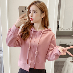 连帽学生短外套 155小矮个子XS显高不规则卫衣女春秋新款 145 150