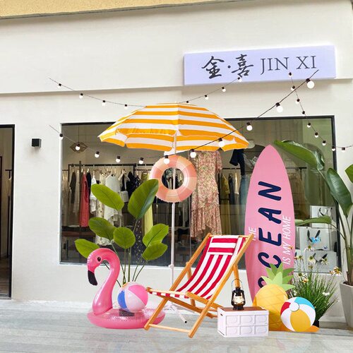 夏季仿真椰子树橱窗造景摆件