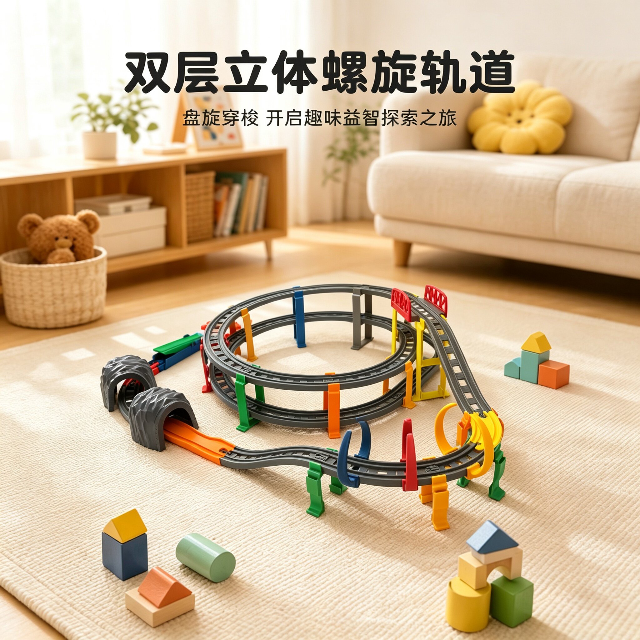 儿童电动轨道双层螺旋益智早教