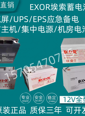 EXOR埃索蓄电池EX65-12V100AH150AH120AH65AH38AH24AHUPS/EPS应急