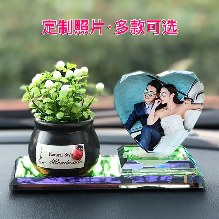 高档水晶苹果创意汽车用品摆件