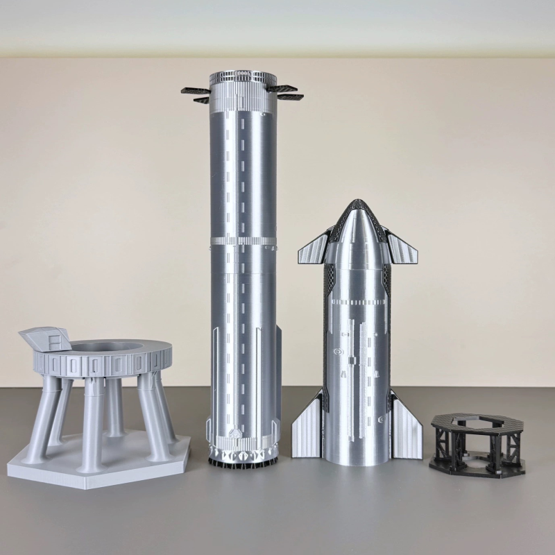 SpaceX星舰火箭模型 Starship 特斯拉 马斯克升级背部隔热瓦,带