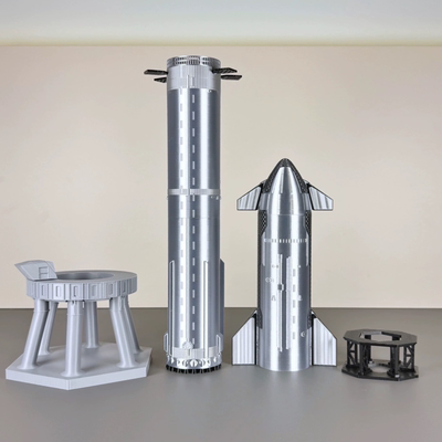 SpaceX星舰火箭模型 Starship 特斯拉 马斯克升级背部隔热瓦，带