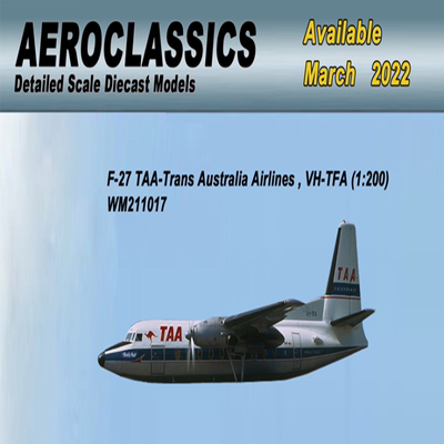 特價！AeroClassics 3月新品！1:200 F-27 跨澳大利亞航空 VH-TFA