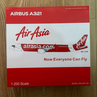 KJ定制 inflight 亚洲航空 1/200 空客A321neo 合金飞机模型马来