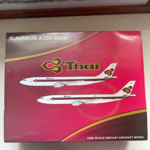 jc200比例飞机模型，泰国航空A300-600R，1：200合金，带原包装盒