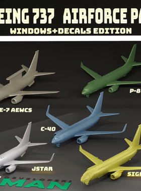 波音737改型 JSTAR 电子战飞机白膜比例1/200使用光固化打印 保