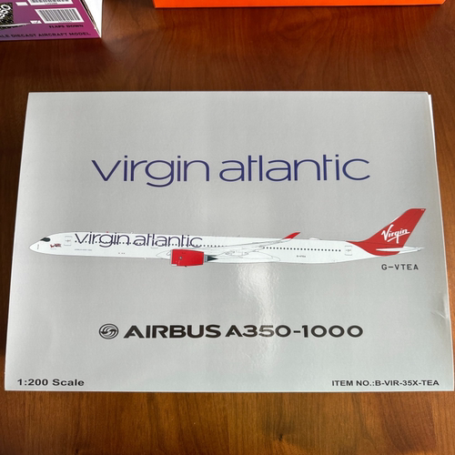 1:200客机模型，Av 200 维珍航空模型 空客A350-1000，珍珠漆，