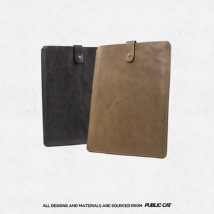 PUBLICCAT公务猫头层牛皮macbook13寸笔记本皮套真皮电脑内胆包