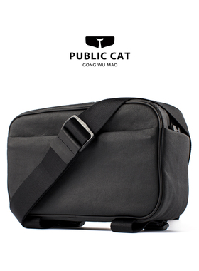 斜挎男包PUBLICCAT公务猫方形横款休闲百搭ins防水帆布相机单肩包