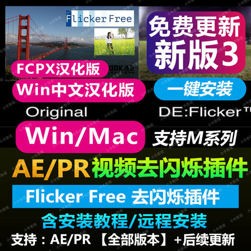 特效制作 DEFlicker 延时高速摄影视频去闪烁支持AE/Pr/插件汉化