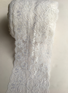 漂白色有弹力蕾丝花边 婚纱衣袖裙摆加长装饰服装辅料 宽16厘米