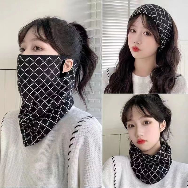 女围脖围巾挂耳面罩保暖骑车防风