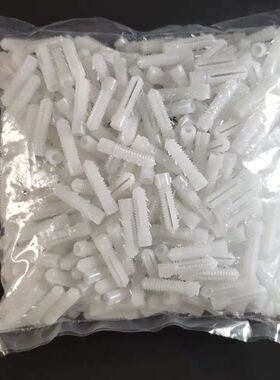 塑料膨胀管白色带刺6mm6厘涨塞胀塞M6墙塞胶塞彭胀管胶栓胶粒