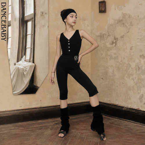 Dancebaby拉丁舞练习服上衣女新款高端大气上档次舞衣瑜伽裤US30
