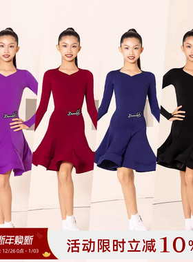 Dancebaby拉丁舞服少儿舞蹈服2025新款比赛服女童规定赛服DAS577