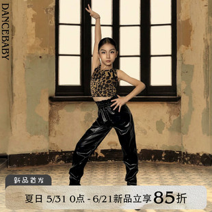 Dancebaby拉丁舞上衣国标舞女童2026新款夏季无袖上衣暴汗裤US32