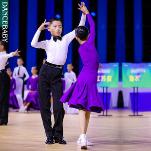 男童比赛服衬衣跳舞DAS267 dancebaby拉丁摩登舞服上衣规定服新款