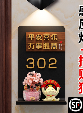 门牌2025新款入户门号码牌高级感轻奢创意家用自粘免打孔立体数字房号牌定制定做小区住宅寝室房间大门口挂牌