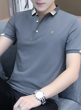 Men's Polo Shirt Short-sleeved Pure Cton Lapel T-shirt Cas