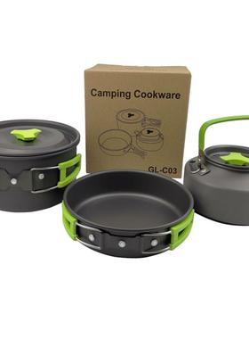 Outdoor Camping Cookware Kit Aluminum Cooking Pots Set Wa