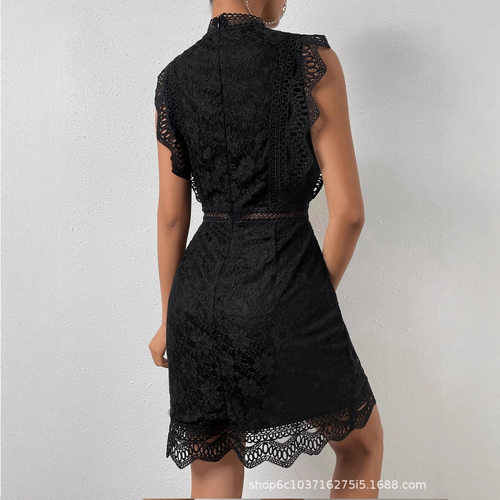 Ladies' Summer Dress Black Sexy Hip Wrapped Lace skirts