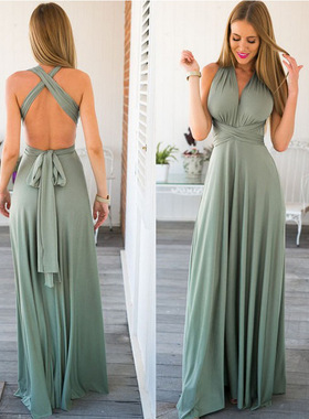 Sexy Long Dress Bridesmaid Formal Multi Way Wrap Convertible