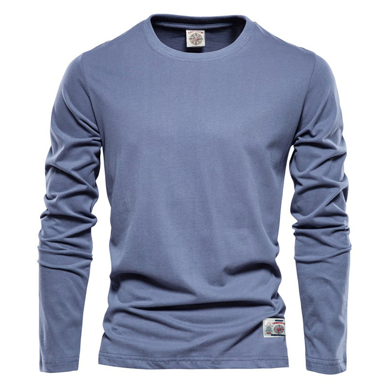 Men's long-sleeved T-shirt casual round neck bottom sports