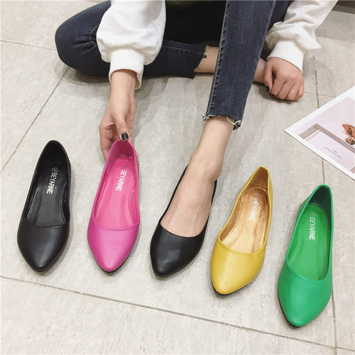 ladies flat shoes women boots туфли尖头浅口结婚女青鞋子