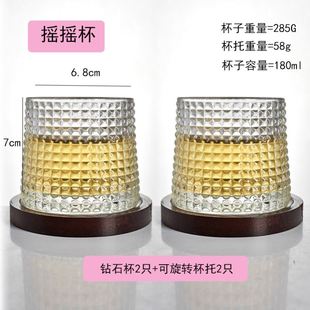 Creative crystal whisky glass set tumbler octagonal glasses