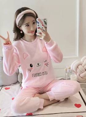 2022 winter ladies warm pajamas women pyjamas nightwear girl