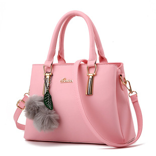 Leather 纯色女包大容量休闲斜挎包Women shoulder Handbag Bag