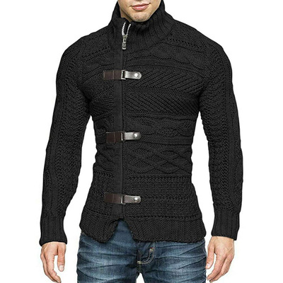 men's high collar neck long sleeves knitted sweaters 男毛衣