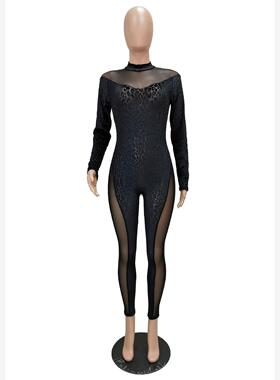 Long sleeves overalls women jumpsuits long wide leg pants xl