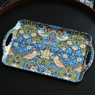 英国William Morris & Co莫里斯草莓小偷餐盘双耳大托盘茶盘果盘