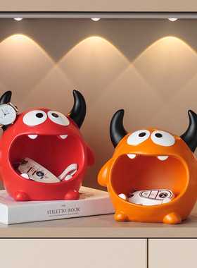 入户门口大嘴怪放钥匙收纳玄关摆件客厅桌面家居软装饰品乔迁礼物