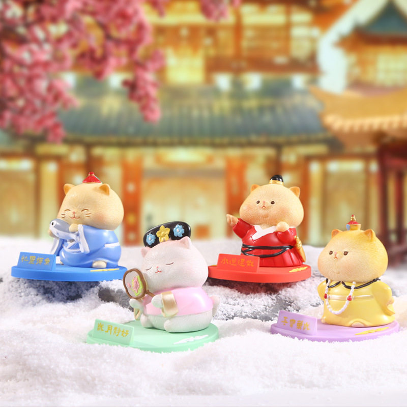 新款喵喵万岁手机支架创意家居桌面摆件卡通可爱树脂工艺品摆件