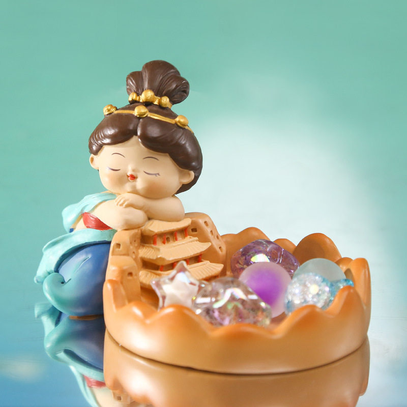 福禧敦煌摆件首饰盒 好运莲莲树脂工艺品客厅家居精美装饰品批发